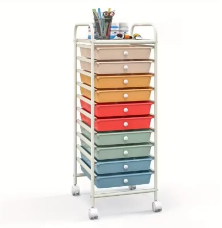 10 Drawer Rolling Storage Cart Organizer with Locking Wheels K272963