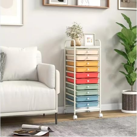 10 Drawer Rolling Storage Cart Organizer with Locking Wheels K272963
