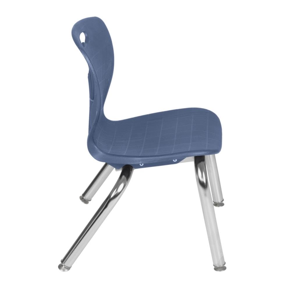 42" Square Mobile Table with 4 Blue Stack Chairs E763210