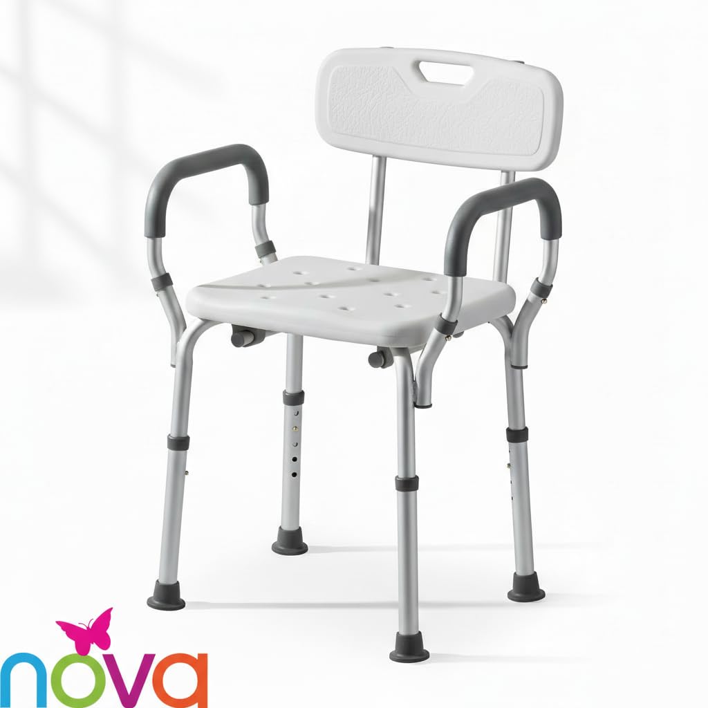 Bath Seat with Removable Arms & Back, 300 lb Capacity, Adjustable Height Q63337