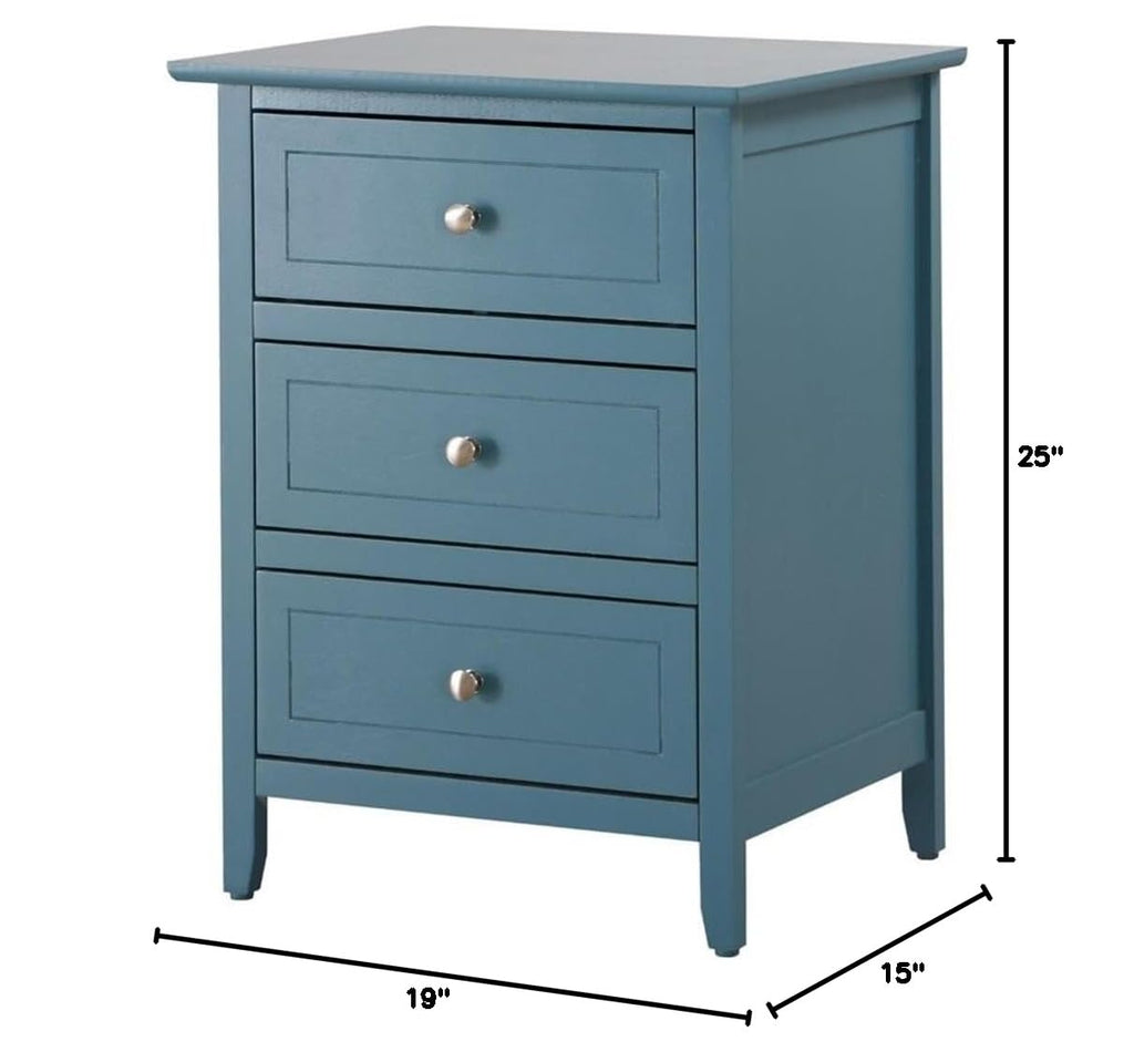 Set of 2 Engineered Wood 3-Drawer Nightstands O7621