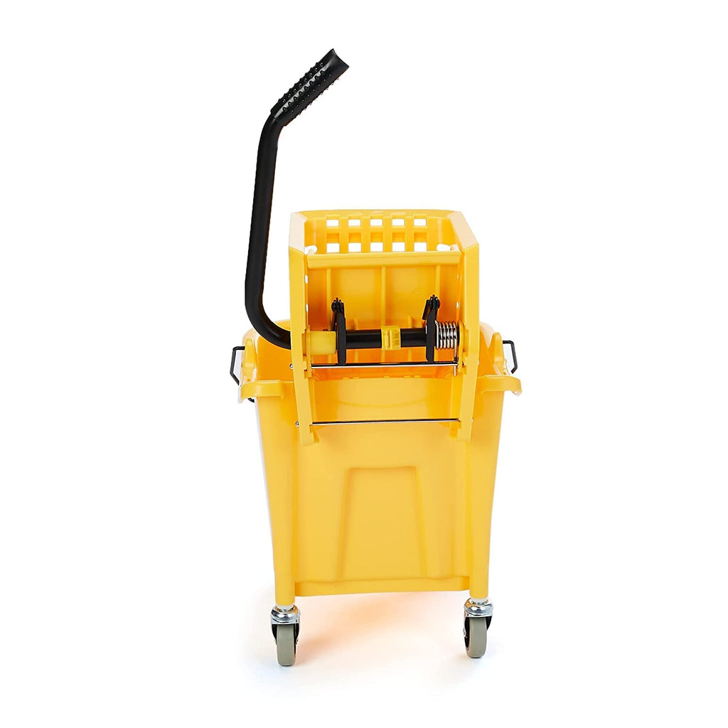 Yellow 35-Quart Mop Bucket on Wheels Y985029