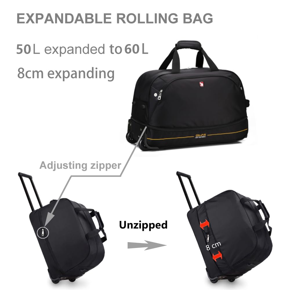 Rolling Duffle Bag with Wheels, 22 inch Carry On Bag G17255