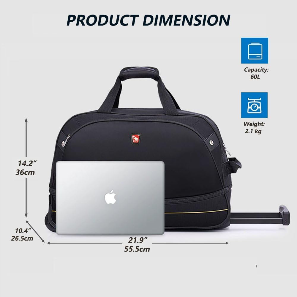 Rolling Duffle Bag with Wheels, 22 inch Carry On Bag G17255