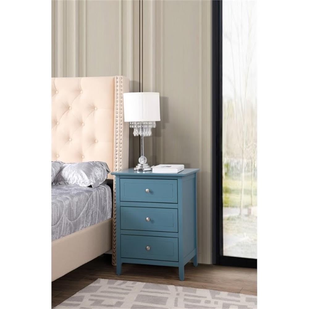 Set of 2 Engineered Wood 3-Drawer Nightstands O7621
