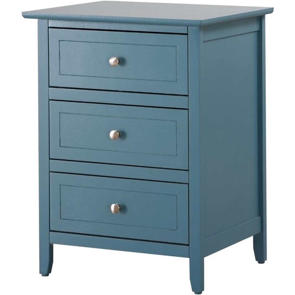 Set of 2 Engineered Wood 3-Drawer Nightstands O7621
