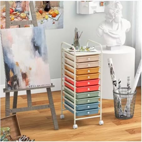 10 Drawer Rolling Storage Cart Organizer with Locking Wheels K272963