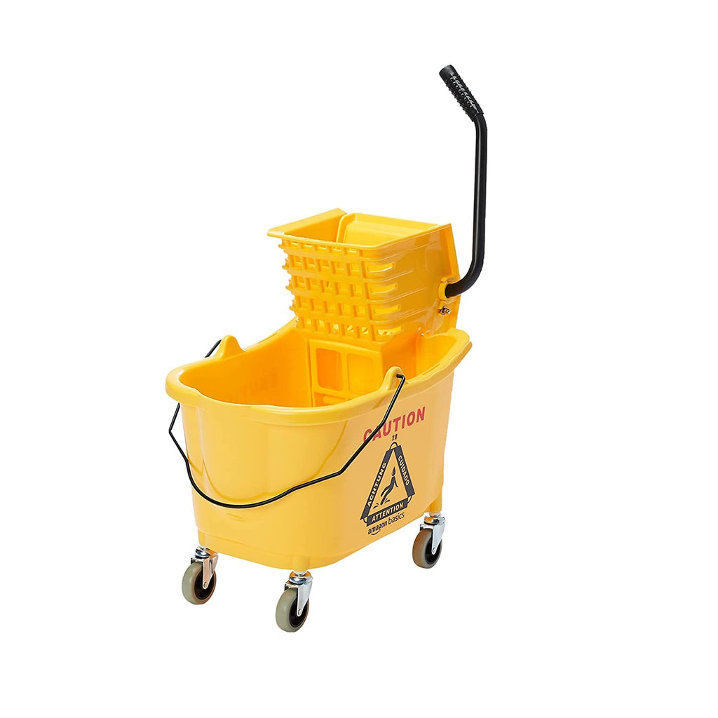 Yellow 35-Quart Mop Bucket on Wheels Y985029