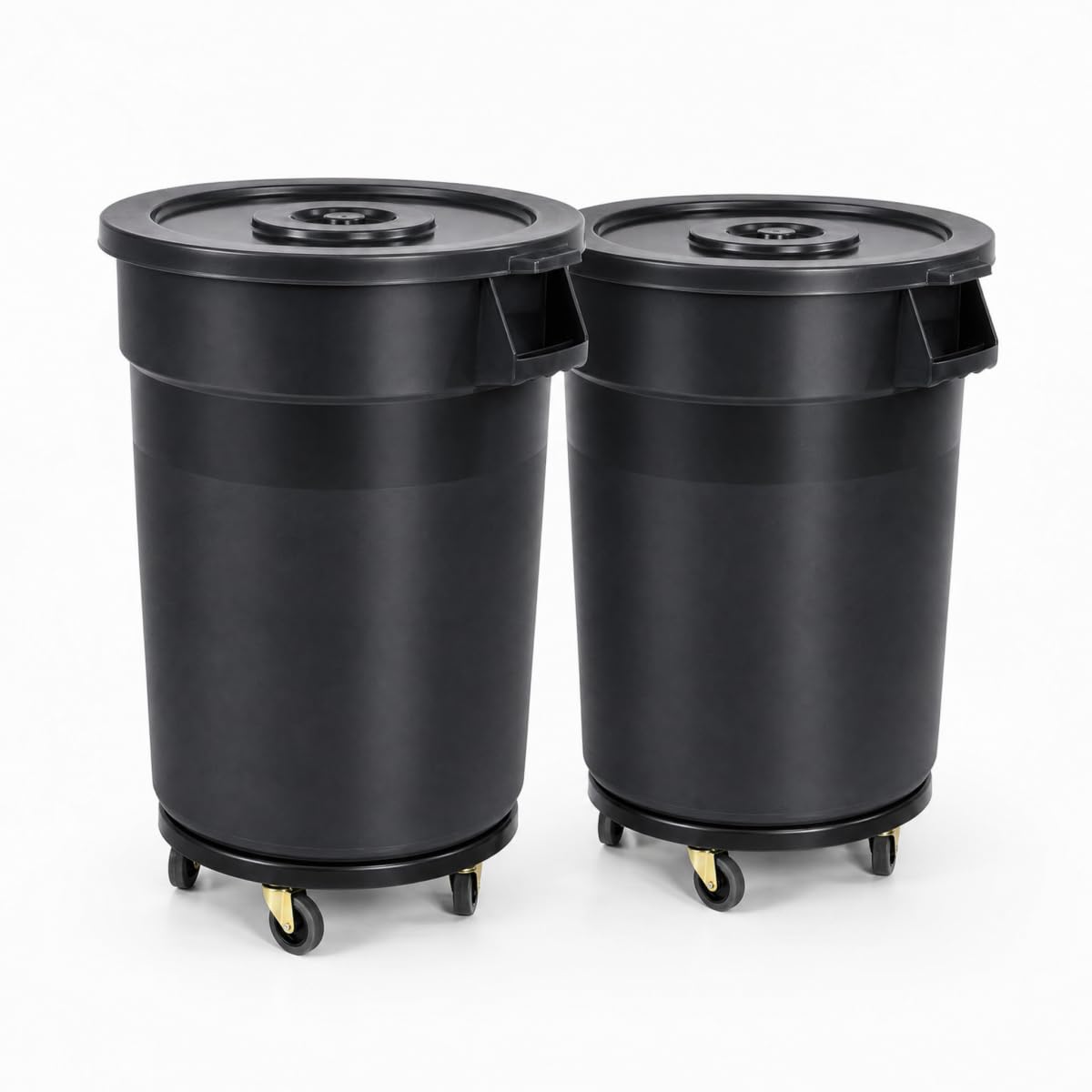 32 Gallon Outdoor Trash Can with Lid and Wheels, 2 Pack D423