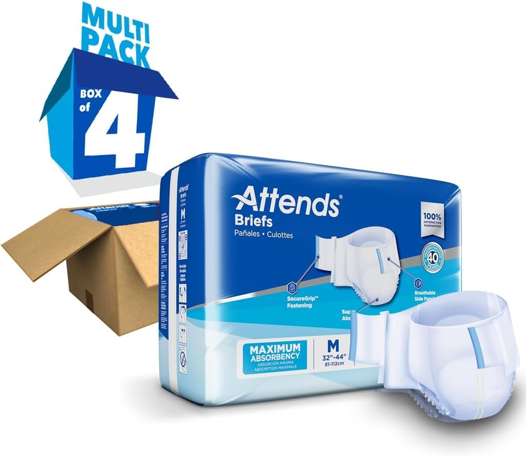 Adult Incontinence Briefs Medium Maximum Absorbency 24 Ct C4771