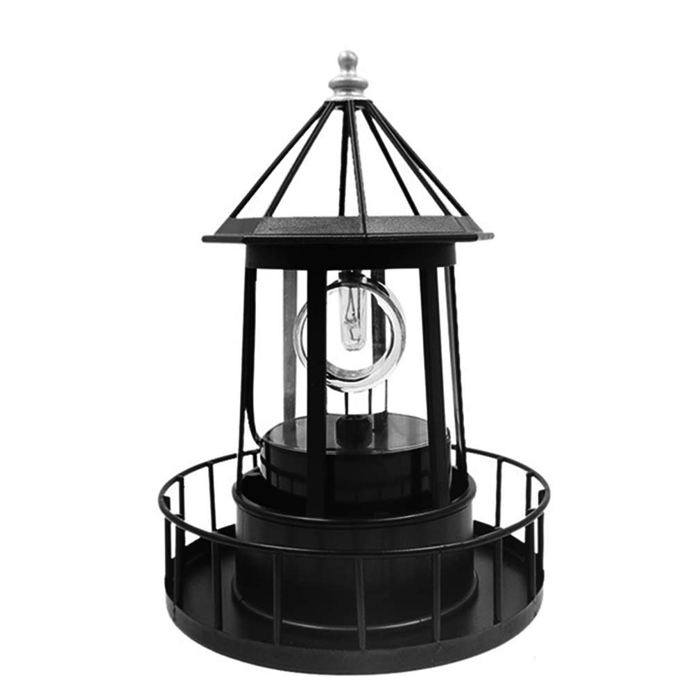 Solar Rotating Lighthouse Light LED Outdoor Garden Decoration Lantern J432