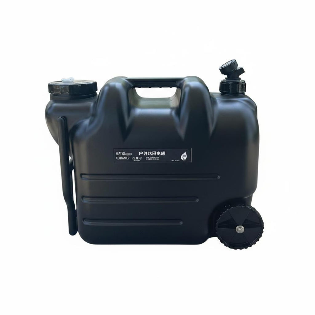 Black Portable Water Tank with Faucet and Wheels G86021