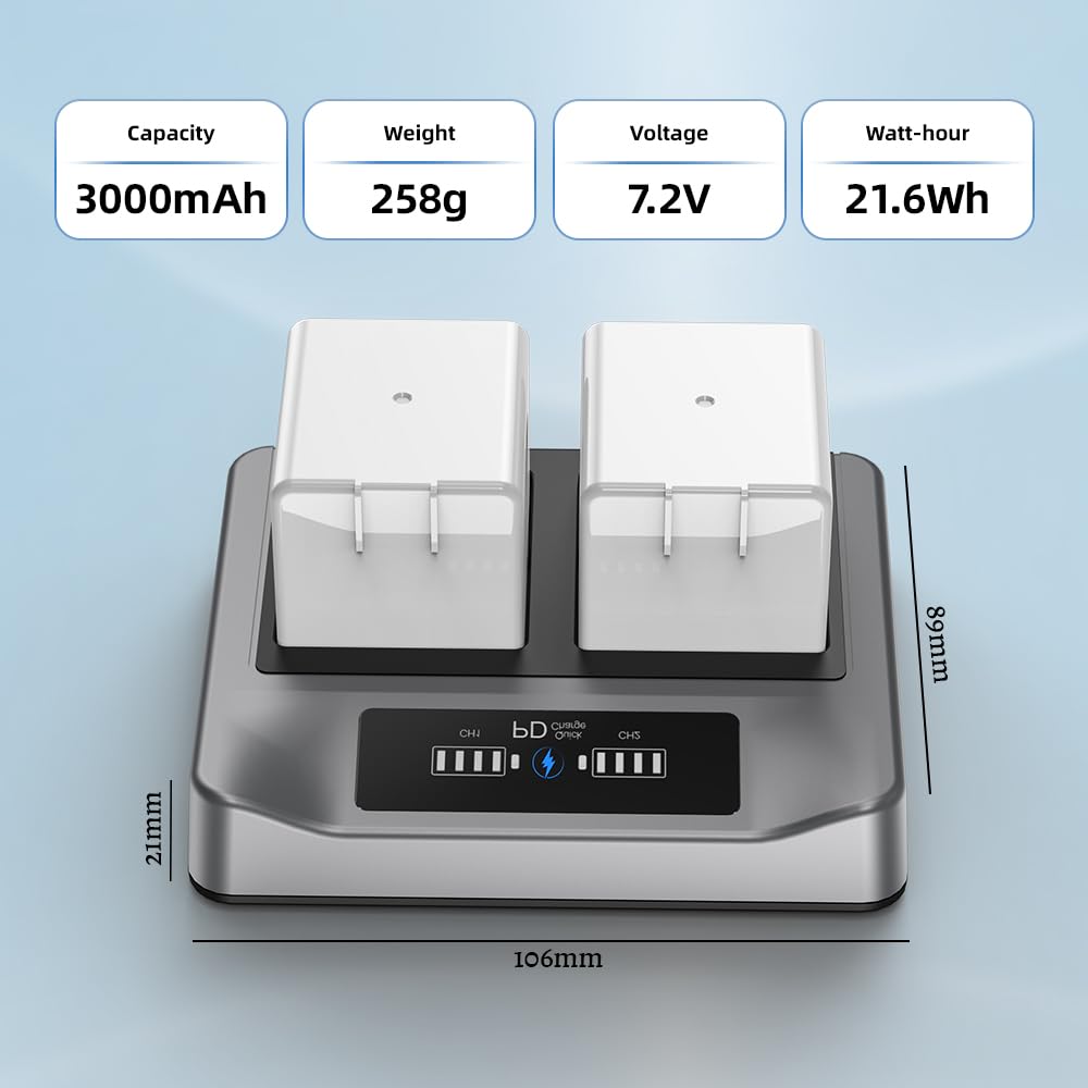 2-Pack Rechargeable Batteries with Charging Station O391