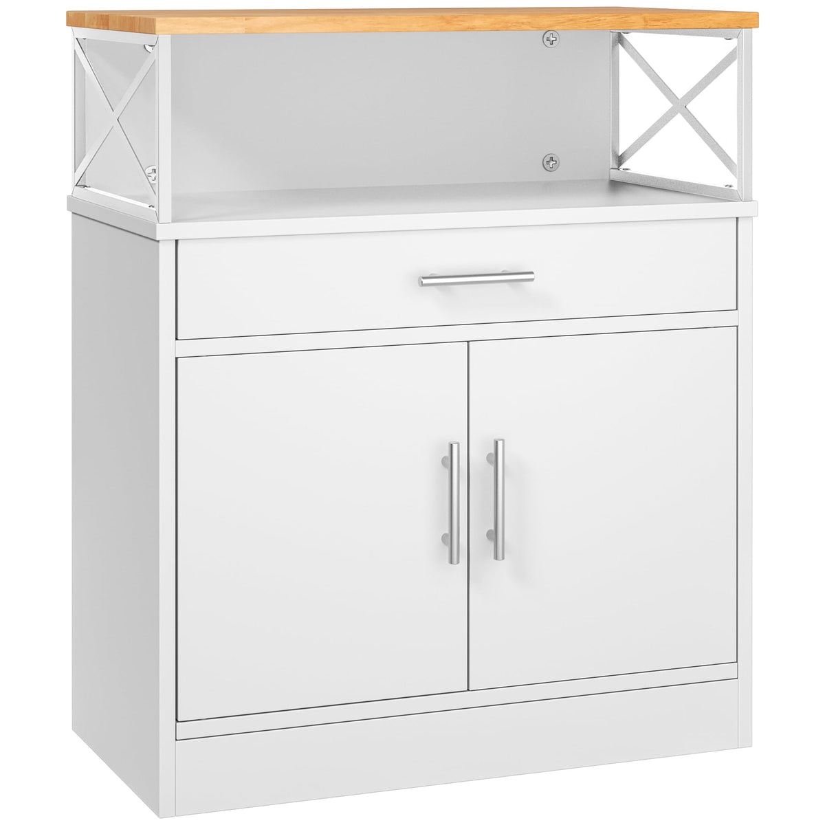 White Kitchen Buffet Cabinet with Adjustable Shelf H583