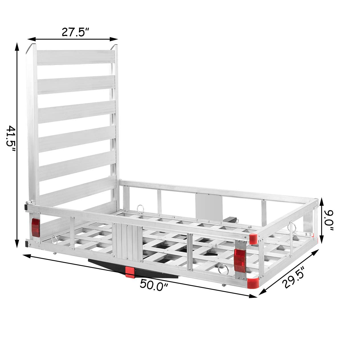 50"x 29.5" Aluminum Hitch Cargo Carrier with Ramp P6285