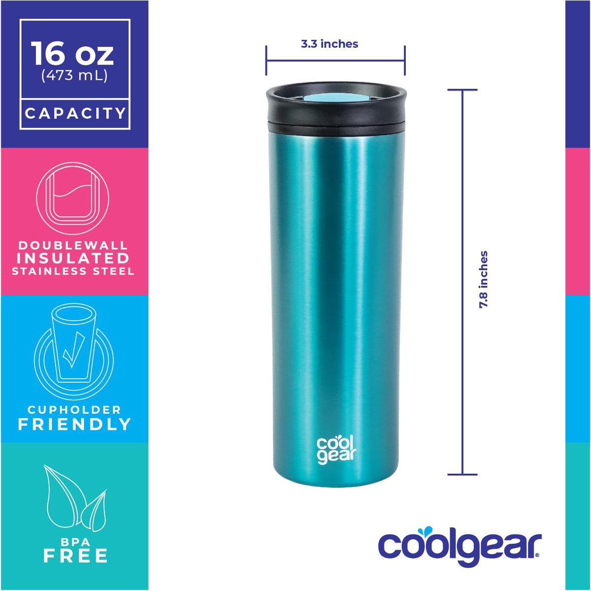 2 Pack 16 oz Coffee Travel Mug with Slider Lid Z99730