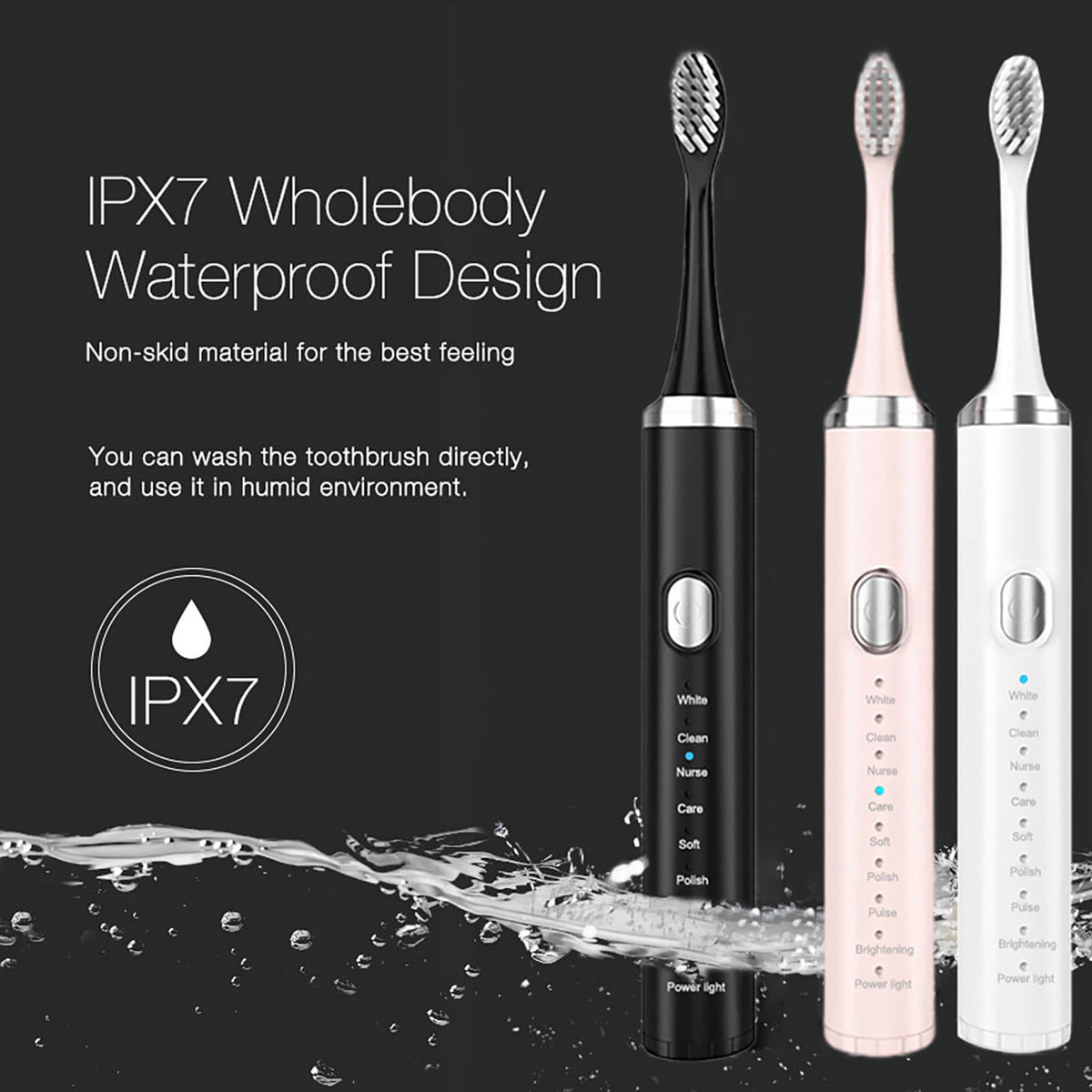 Rechargeable Electric Toothbrush with 4 Replacement Heads K500