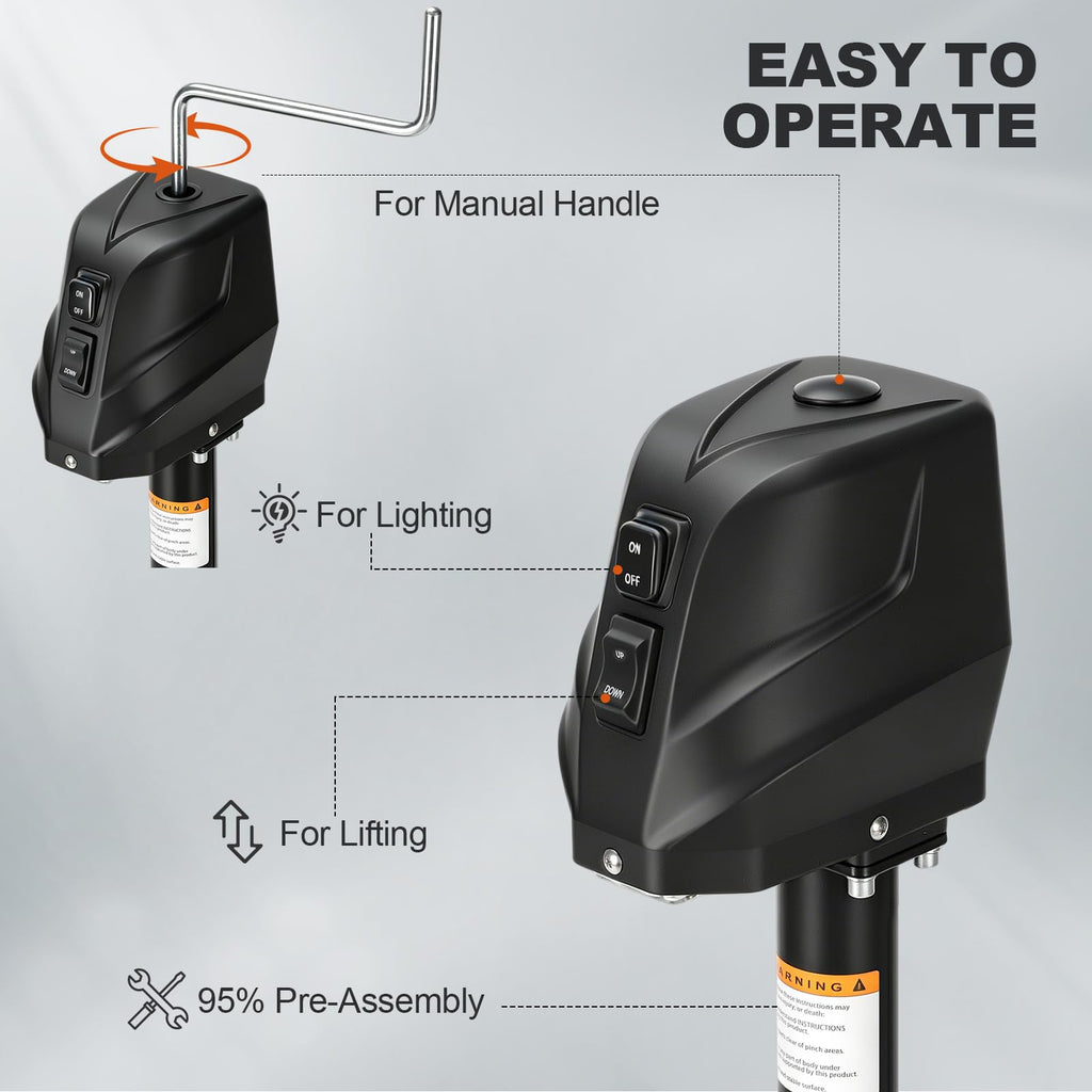 Electric Trailer Jack with Waterproof Cover & LED Light R69096