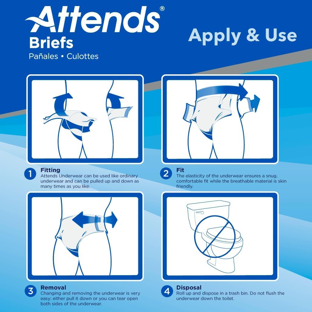 Adult Incontinence Briefs Medium Maximum Absorbency 24 Ct C4771