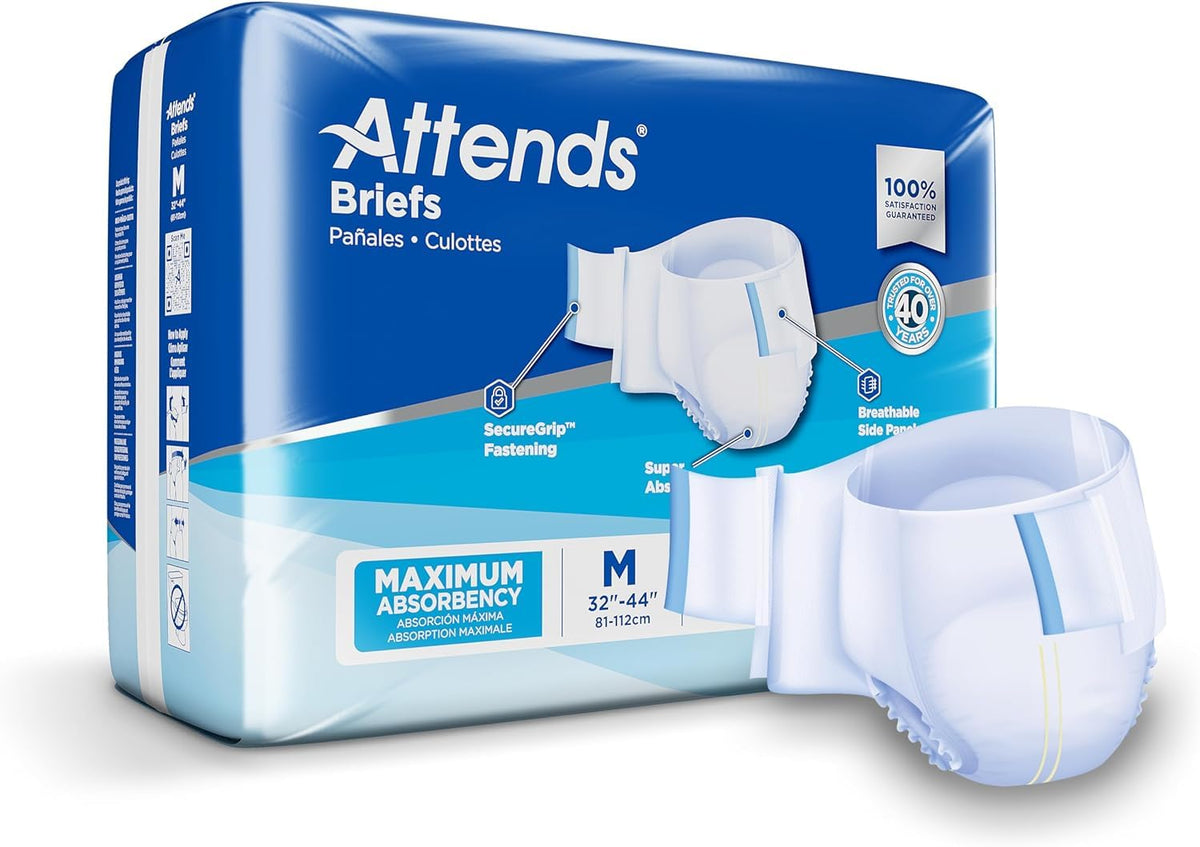 Adult Incontinence Briefs Medium Maximum Absorbency 24 Ct C4771