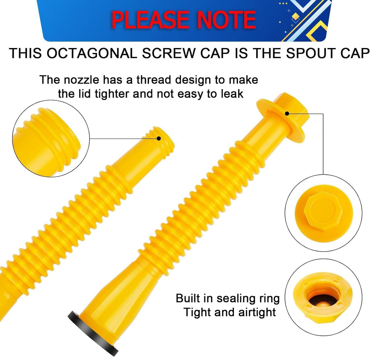 Gas Can Spout Replacement with Vent Caps J58872