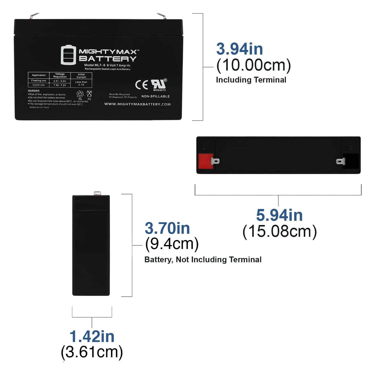 6V 7Ah SLA Battery J430