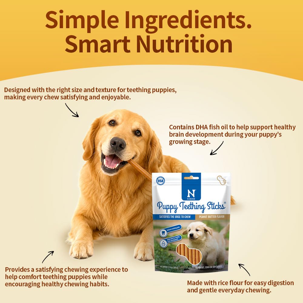 Peanut Butter Flavor Natural Puppy Chew Sticks 3.7oz C48180