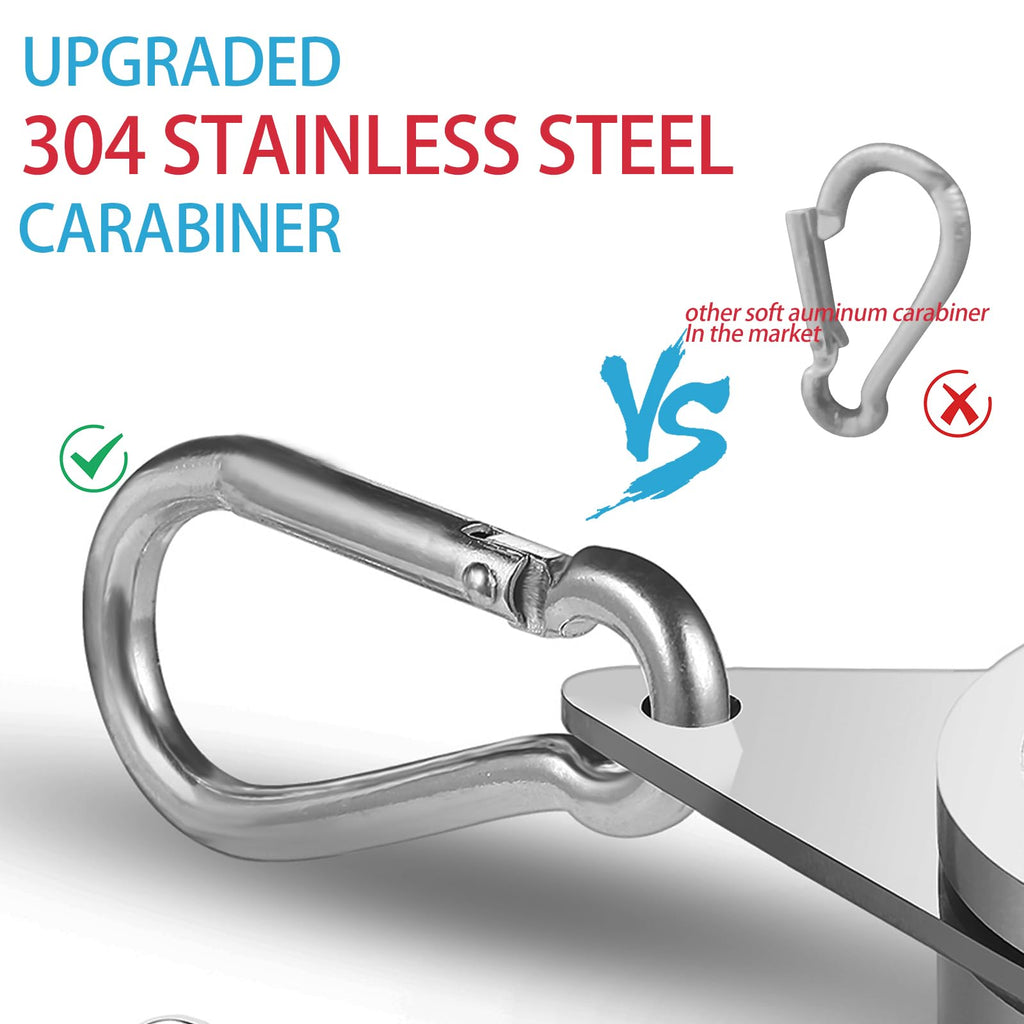 Aluminum Alloy 360° Rotating Flag Pole Rings with Carabiner, Pack of 2 F471