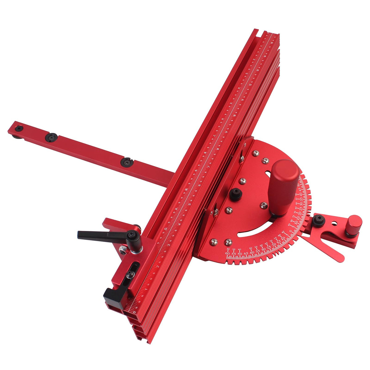 Aluminum Precision Miter Gauge with T-Track Fence and Flip Stop N95519