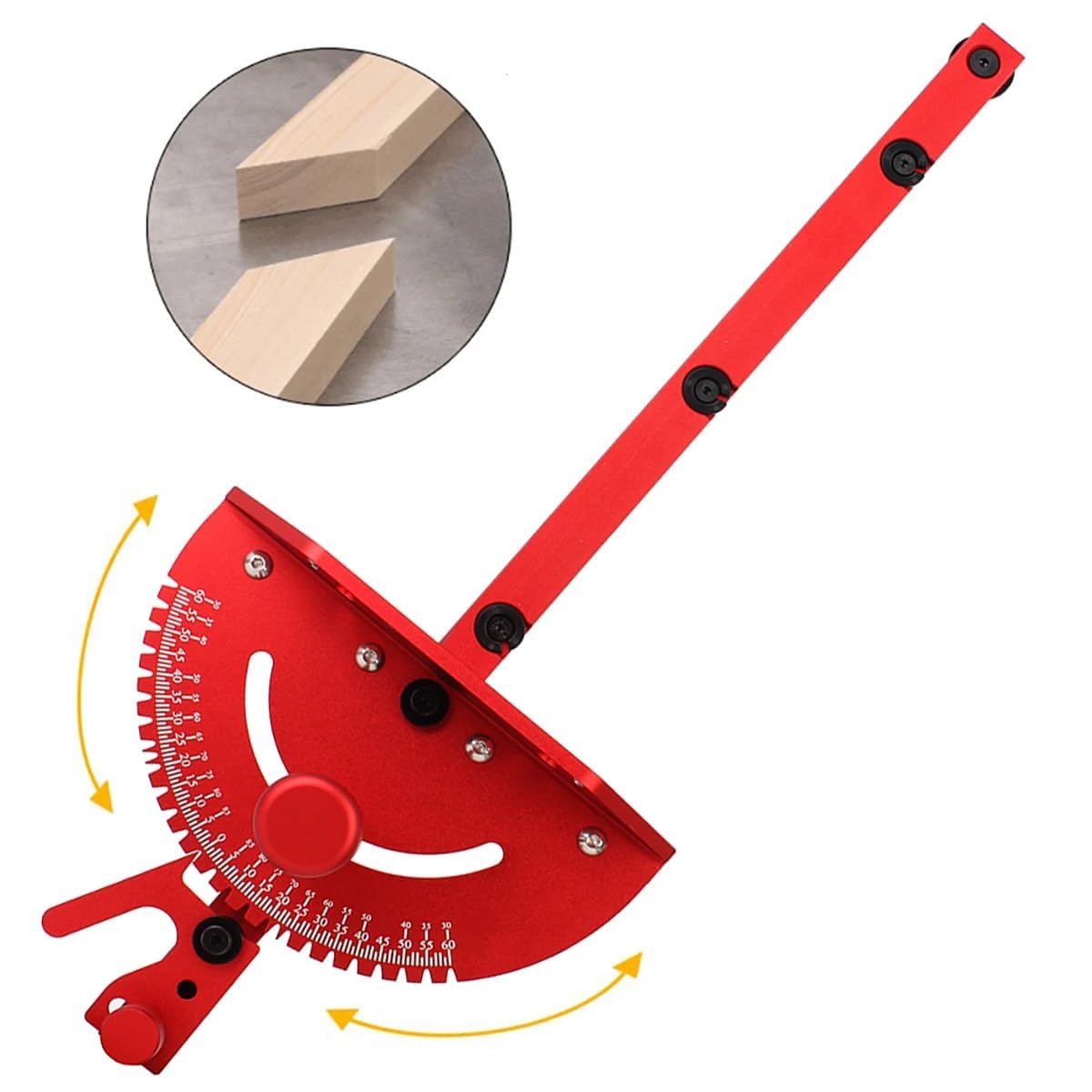 Aluminum Precision Miter Gauge with T-Track Fence and Flip Stop N95519