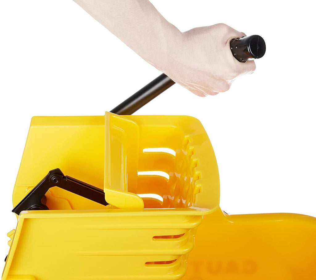 Yellow 35-Quart Mop Bucket on Wheels Y985029