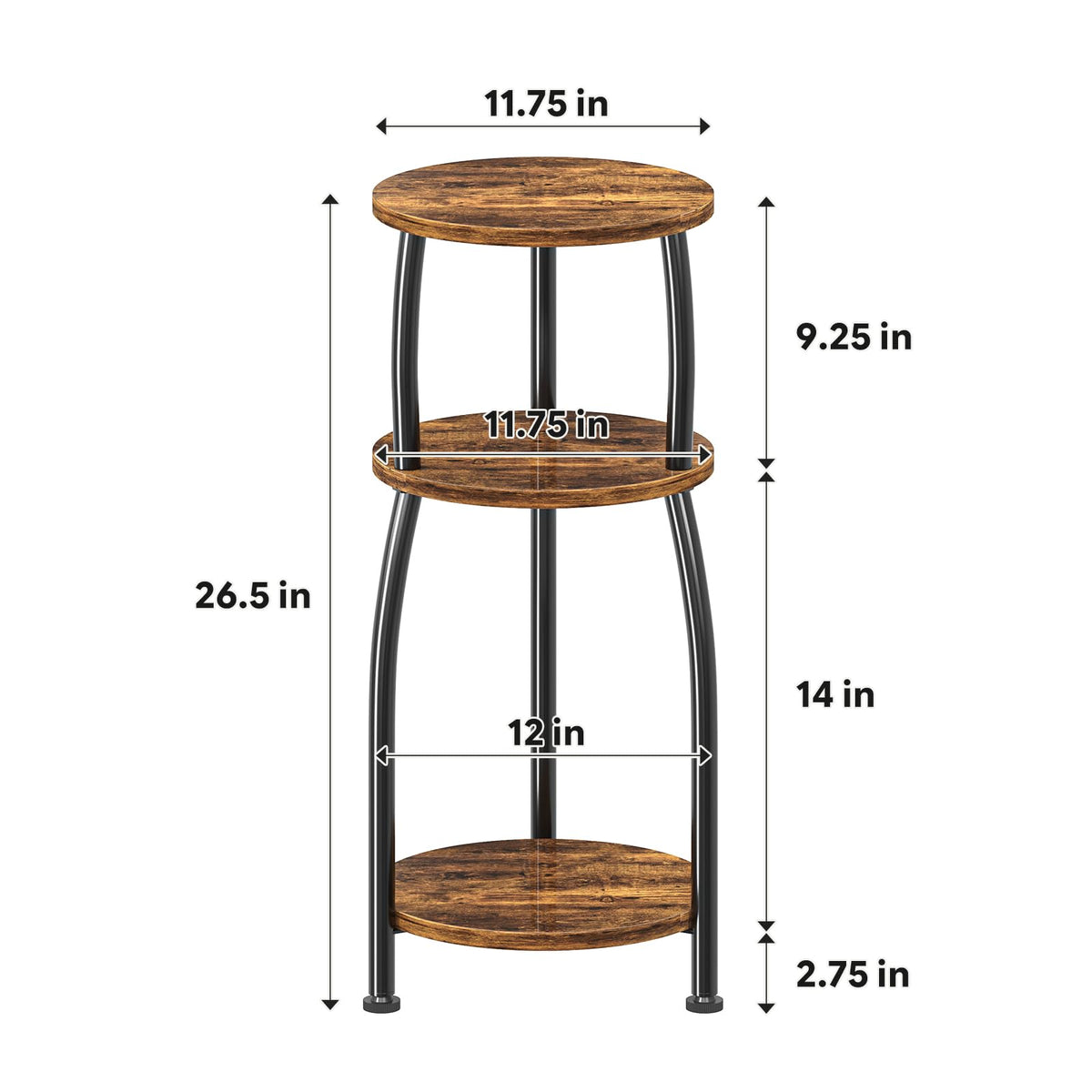 Round 3-Tier Side Table S52721