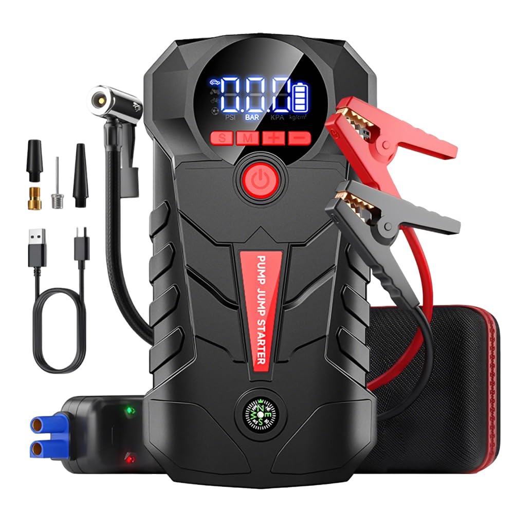 4-in-1 Car Battery Jump Starter with 150PSI Tire Inflator Q64459