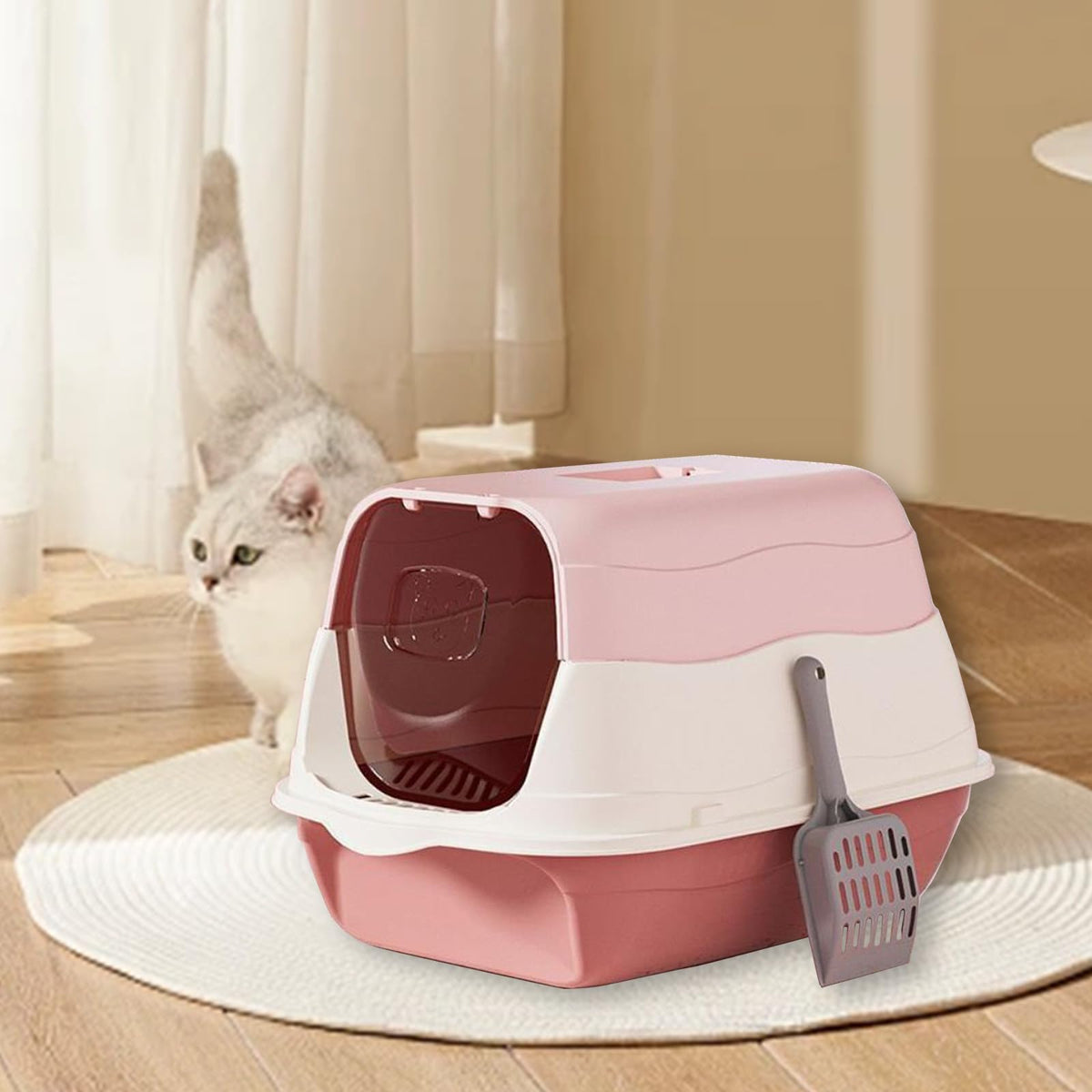 Cat Litter Box with Lid with Litter Scoop X51947