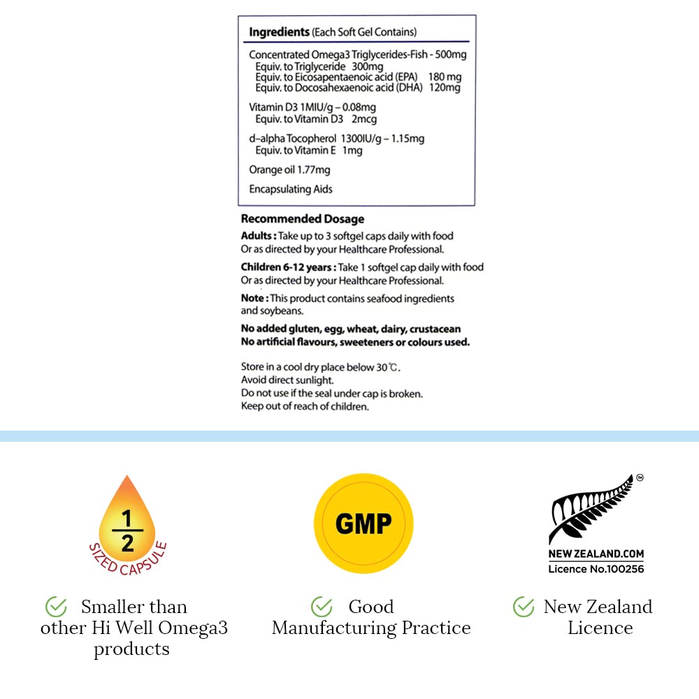 Omega 3 Fish Oil 500mg Softgels O682