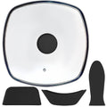 10.5 Inch Vented Square Glass Lid with Silicone Knob F968483
