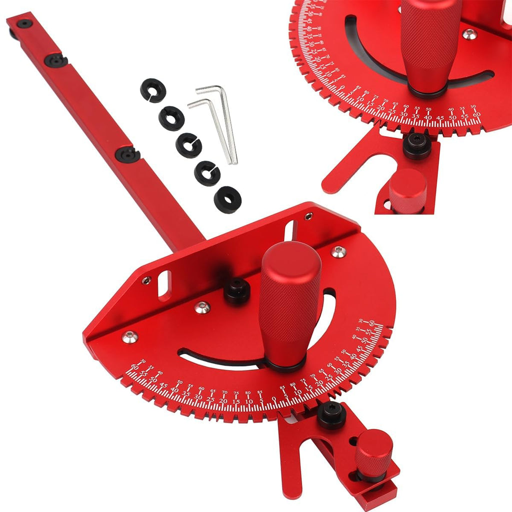 Aluminum Precision Miter Gauge with T-Track Fence and Flip Stop N95519