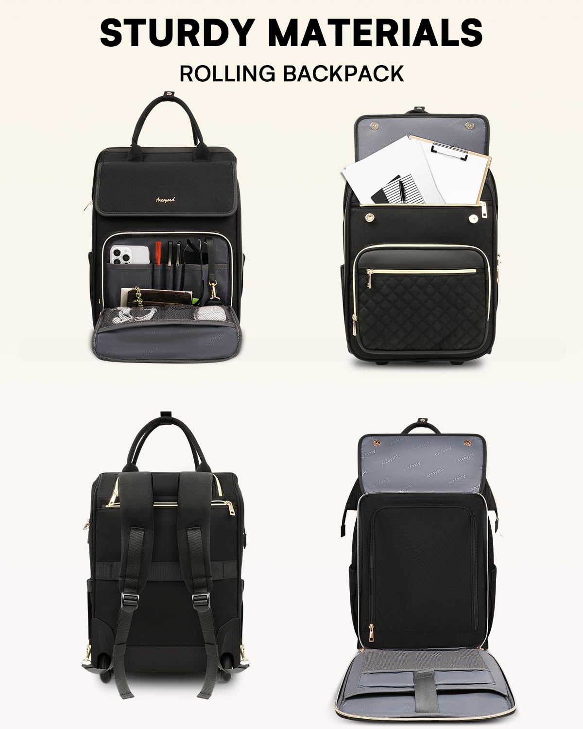 Rolling Laptop Backpack with Wheels G53487