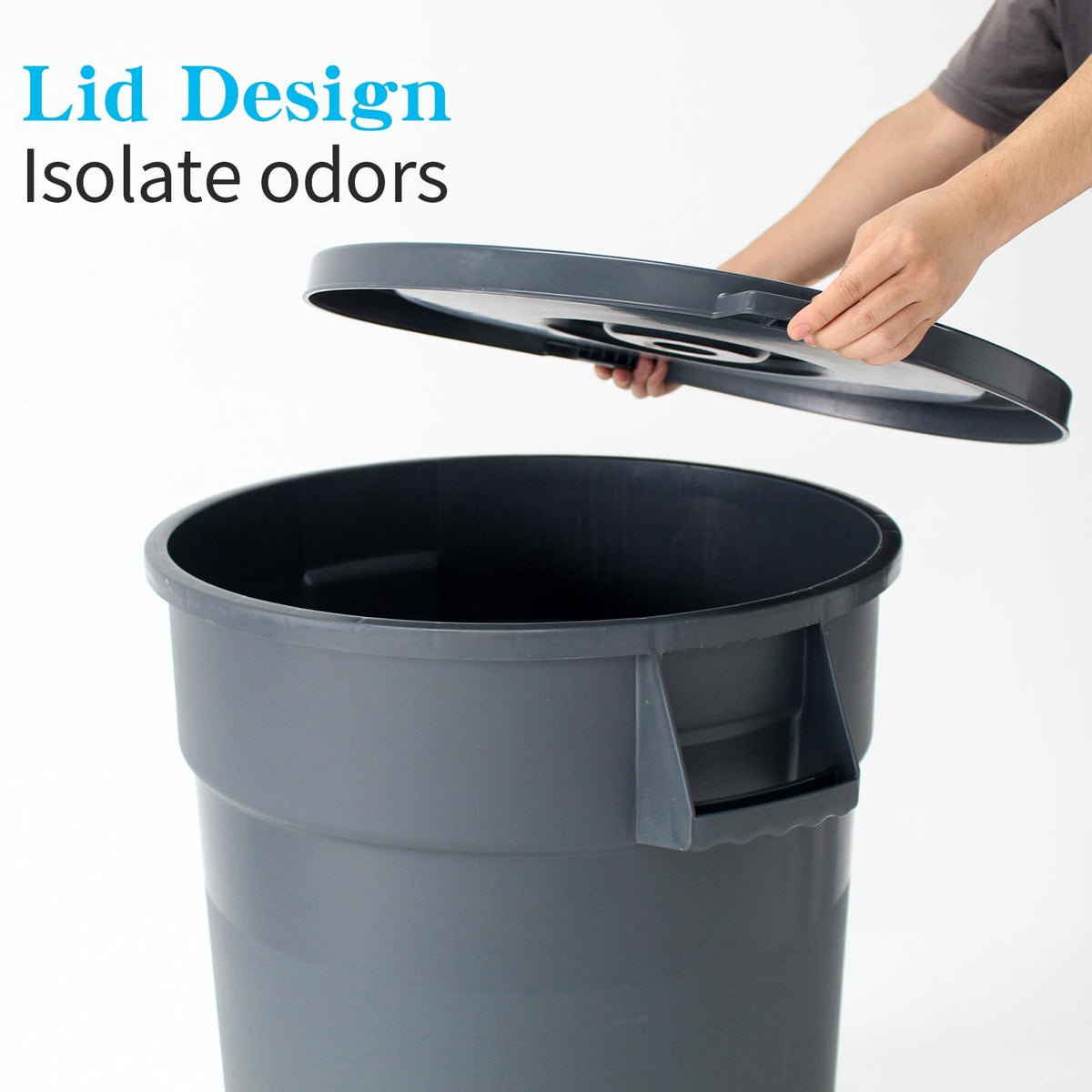 32 Gallon Outdoor Trash Can with Lid and Wheels, 2 Pack D423