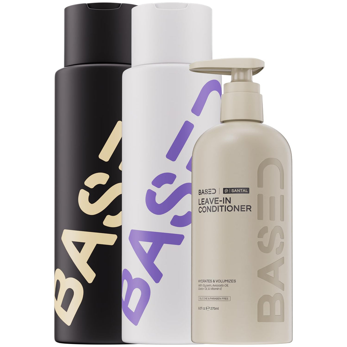 Shampoo, Conditioner & Leave-In Conditioner with Peppermint, Coconut & Avocado Oil T634