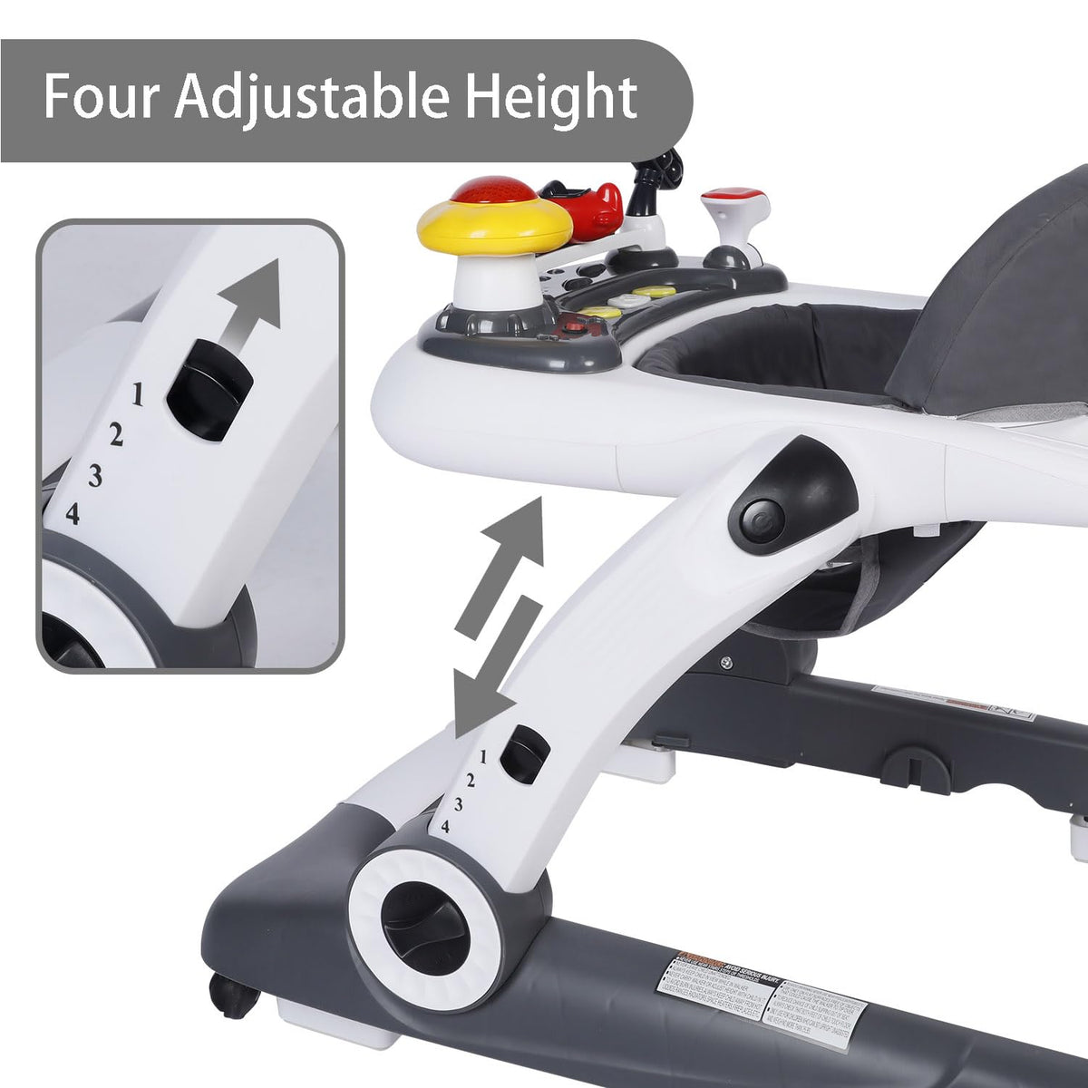 5 in 1 Baby Activity Walker with Wheel, Music & Lights F94944