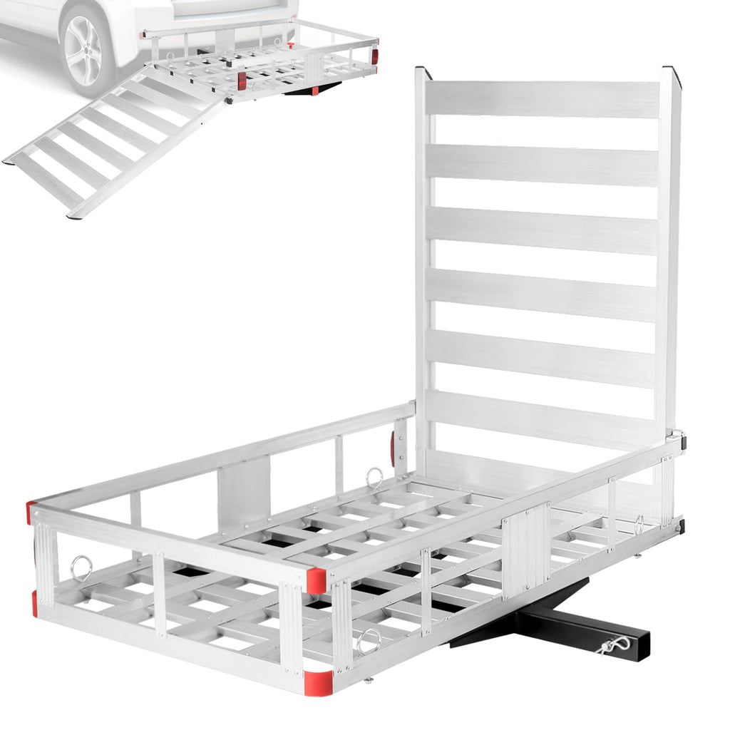 50"x 29.5" Aluminum Hitch Cargo Carrier with Ramp P6285