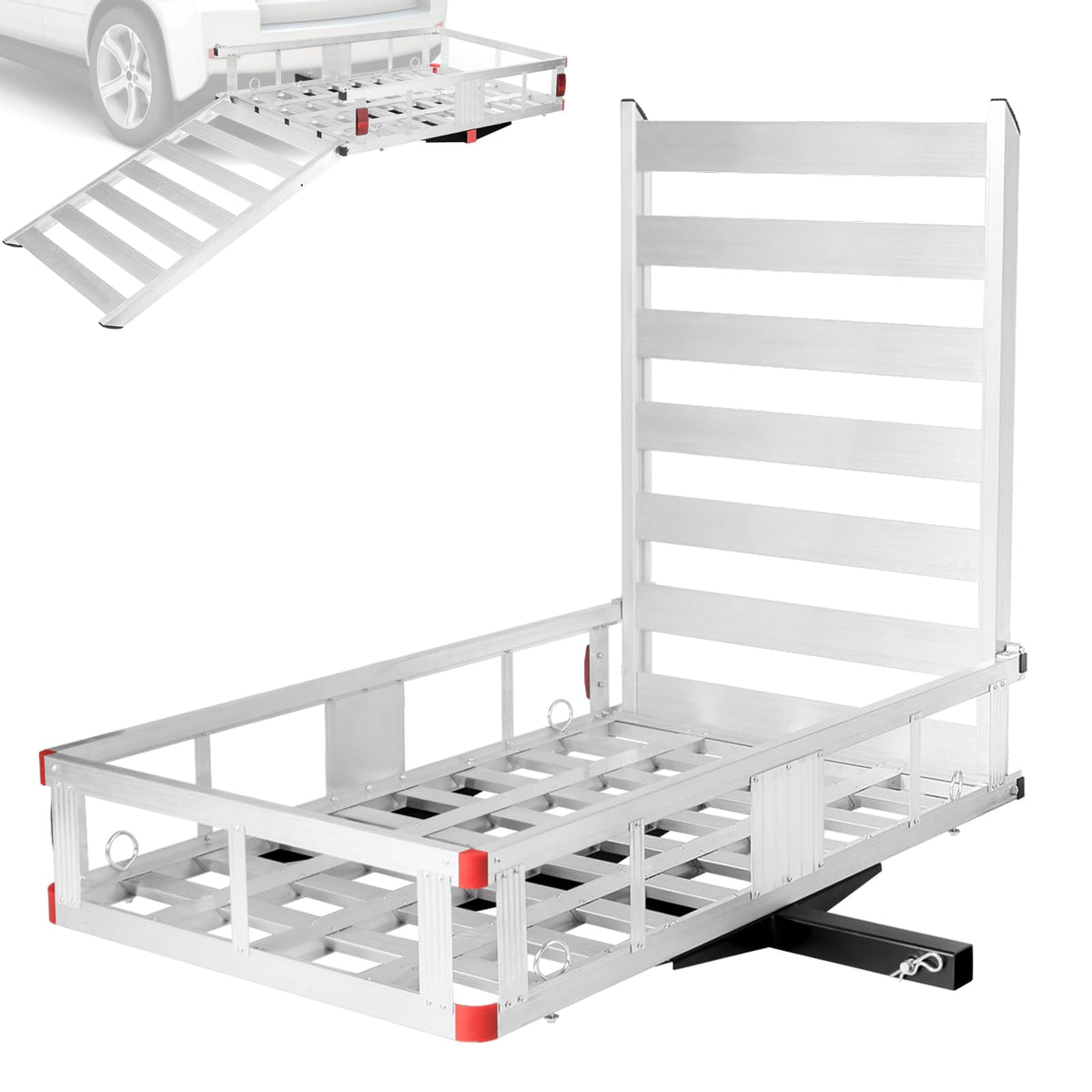 50"x 29.5" Aluminum Hitch Cargo Carrier with Ramp P6285