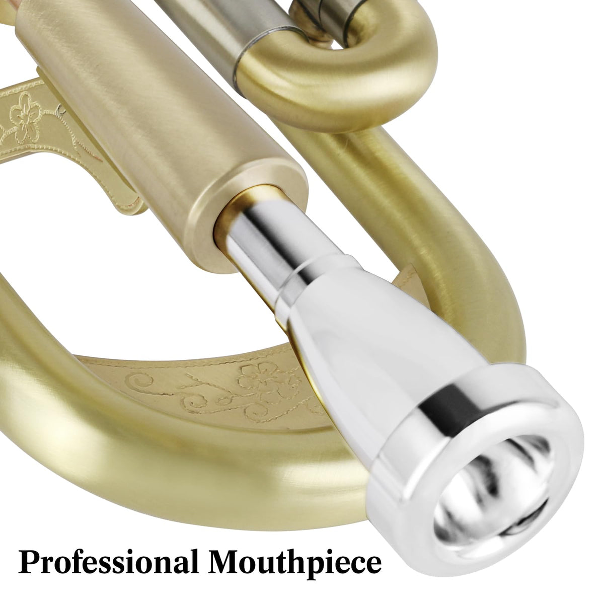 Brushed Finish Standard Brass Bb Trumpet Set with Hard Case I594