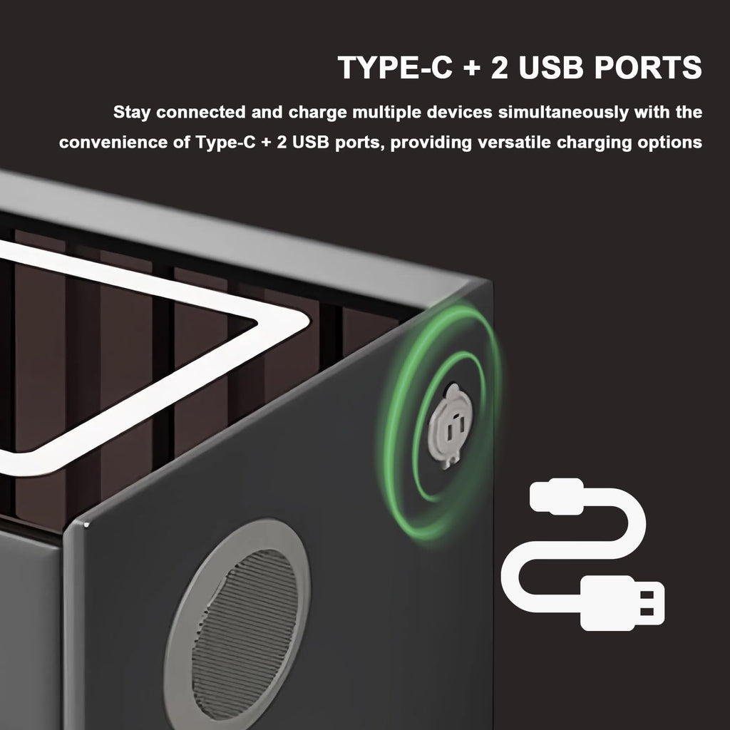White 3 Drawer Nightstand with Fingerprint Lock and Wireless Charging P55213