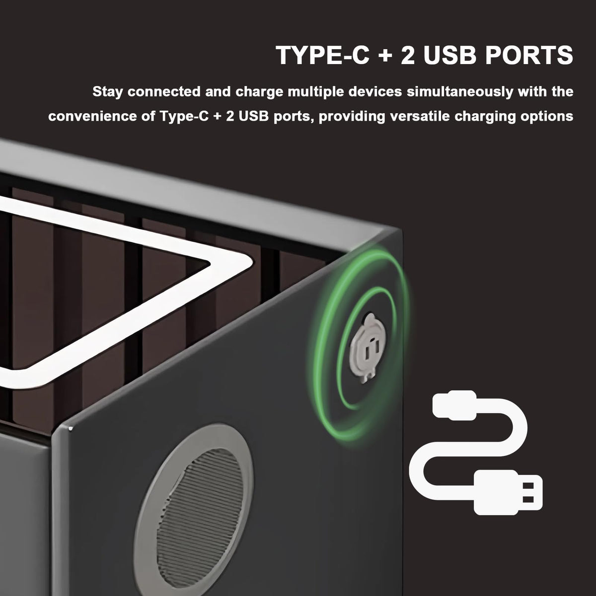 White 3 Drawer Nightstand with Fingerprint Lock and Wireless Charging P55213