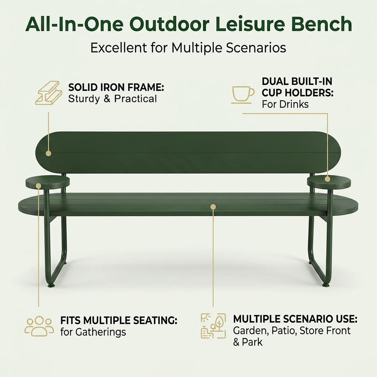 Metal Outdoor Bench I4763
