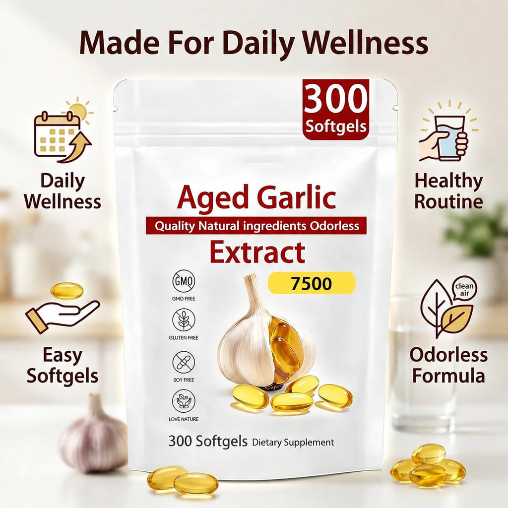 Odorless Organic Garlic Extract Capsules 300 Softgels K5312