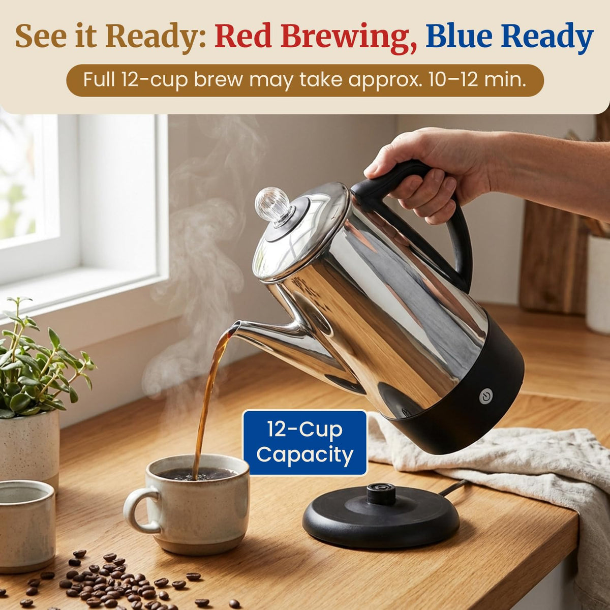 12-Cup Electric Coffee Percolator T319