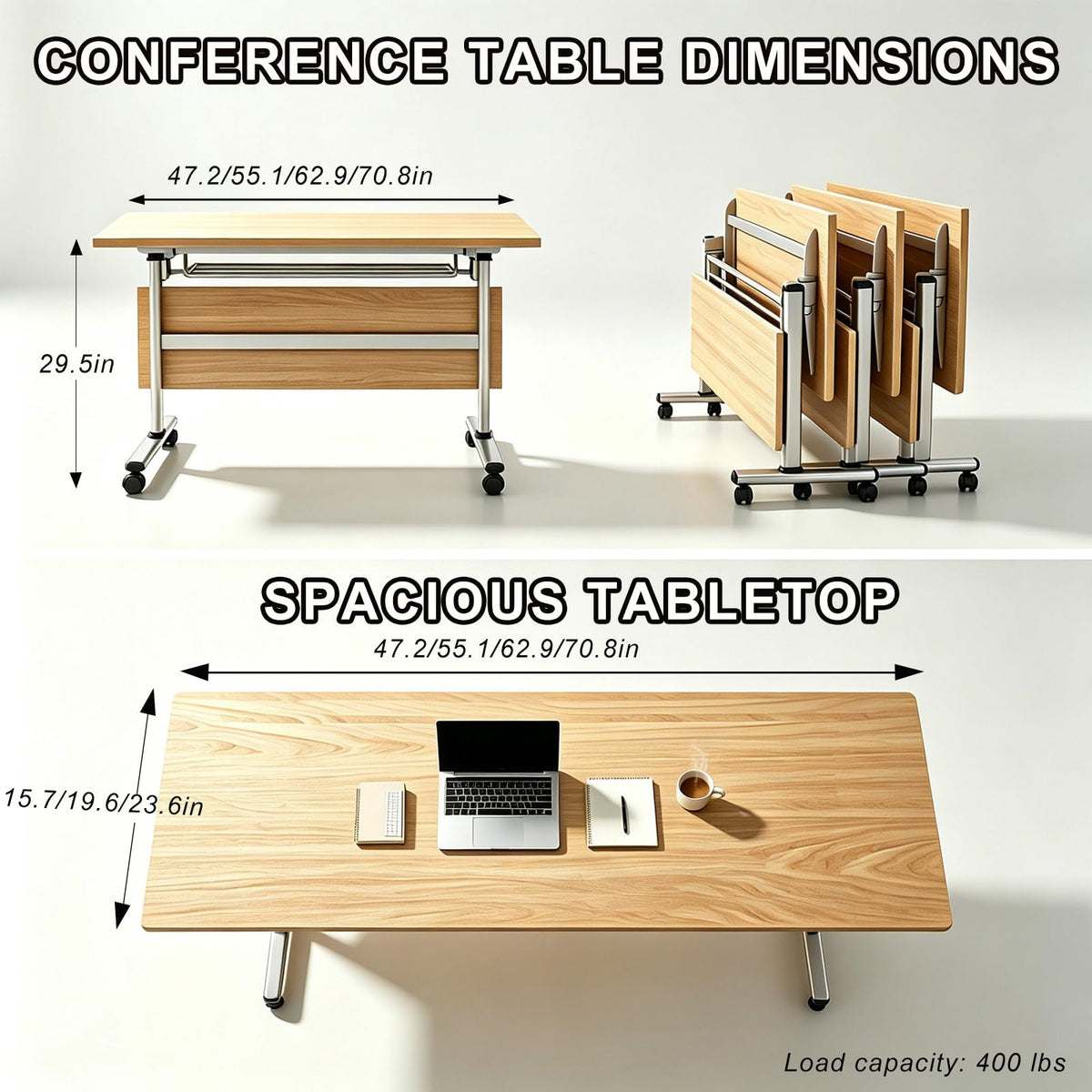 Folding Conference Table with Lock Casters C14652